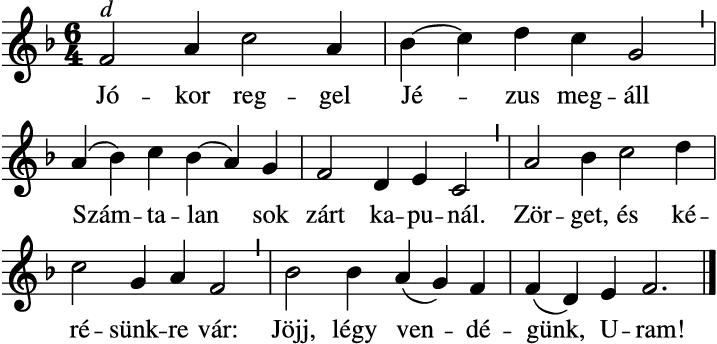 102. ének kottája